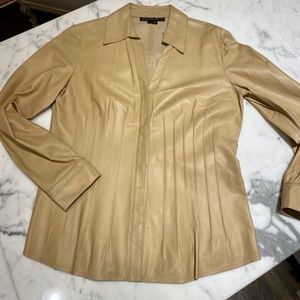 Butter Leather pleated Blouse